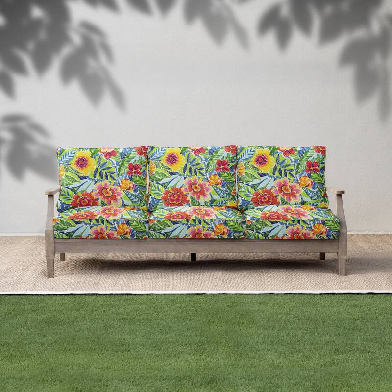 Sorra Home Pensacola Multi Outdoor/Indoor Deep Seating Sofa Cushion Set 22.5in x 22.5in x 5in - 27in x 23in x 5in