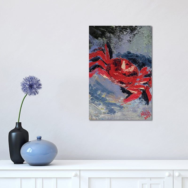 iCanvas "Red Crab" by Nataly Mak Canvas Print - 18x12x1.5