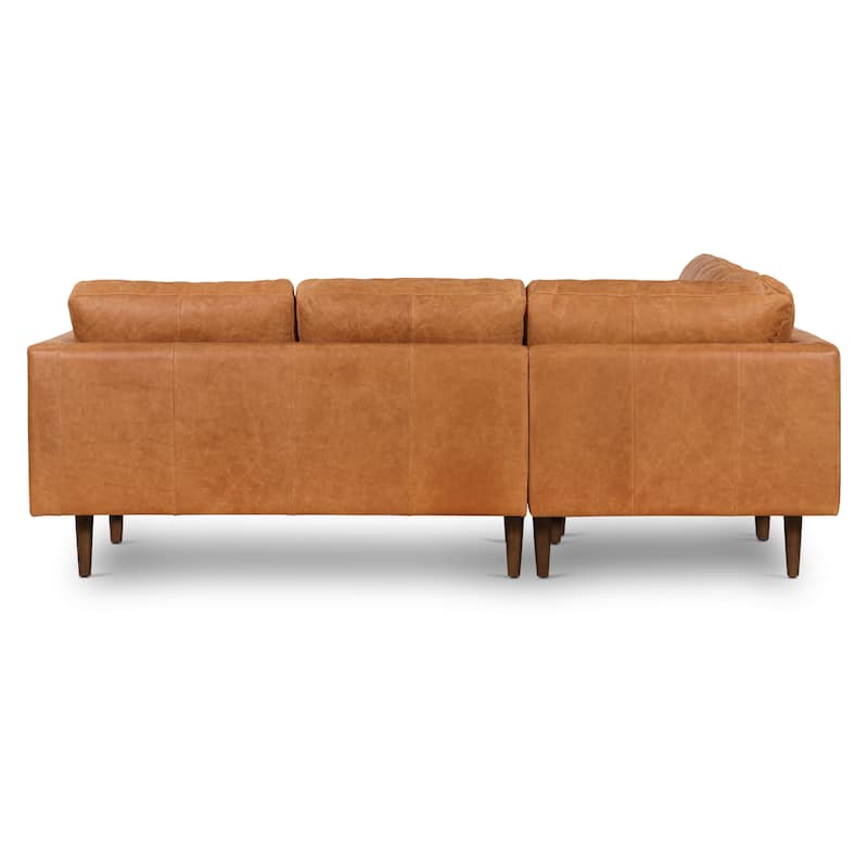 Poly & Bark Napa 98" Corner Sectional Sofa - Full Grain Genuine Italian Leather