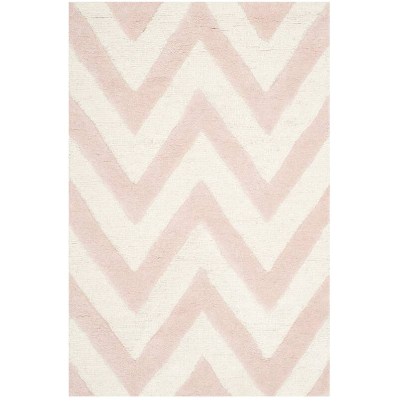 SAFAVIEH Handmade Cambridge Hicran Modern Moroccan Wool Rug - 2' x 3' - Light Pink/Ivory