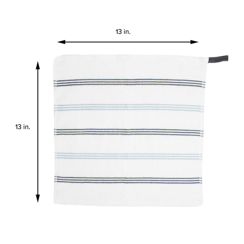 The Sloppy Chef Premier 12-Piece Striped Dishcloths - 13x13
