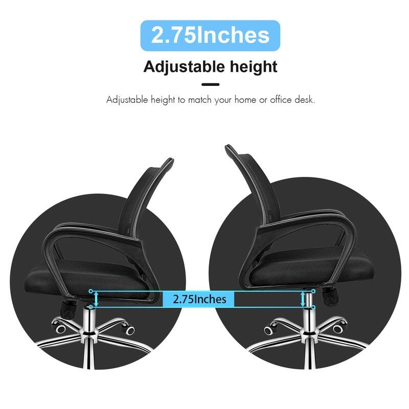 Simple Deluxe Task Office Chair Ergonomic Mesh Computer Chair Wheels Arm and Lumbar Support