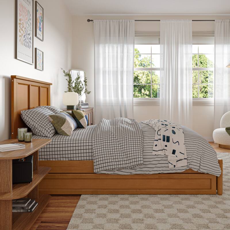 Felicity Platform Bed with Panel Footboard and Twin Trundle