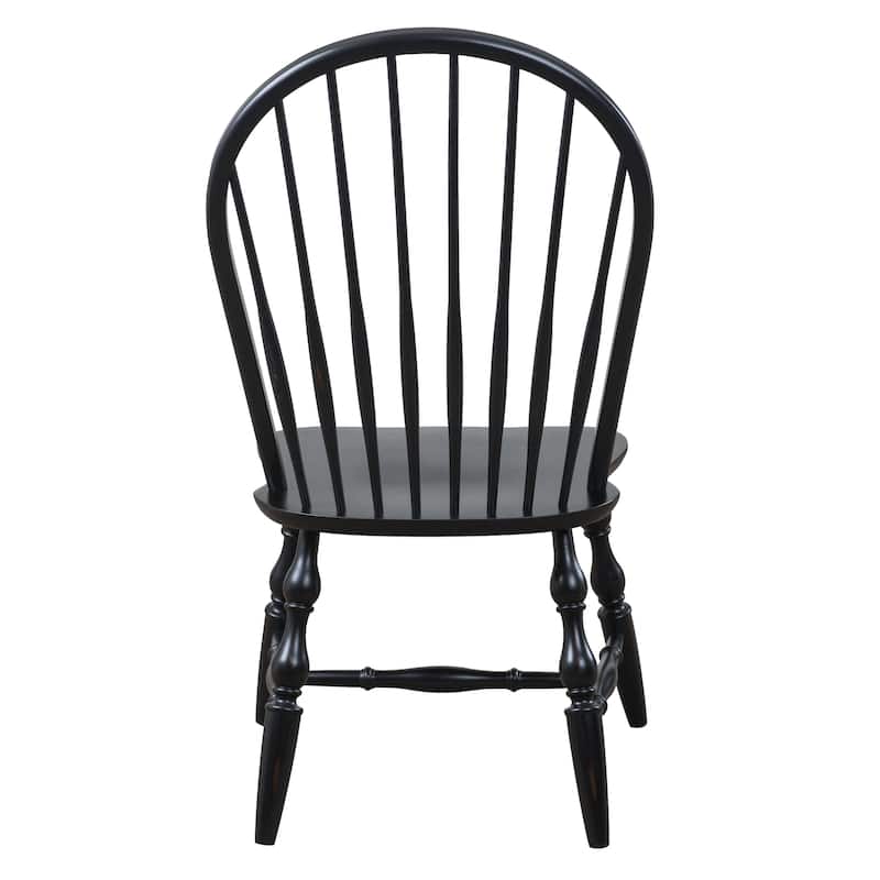 Wooden Side Chairs - 41" - Black - Set of 2
