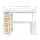 preview thumbnail 23 of 34, Wood Twin/Full Size Loft Bed with Built-in Desk and Shelves, Twin/Full Bedframe w/Full-Length Guardrails, for Kids Teens Adult