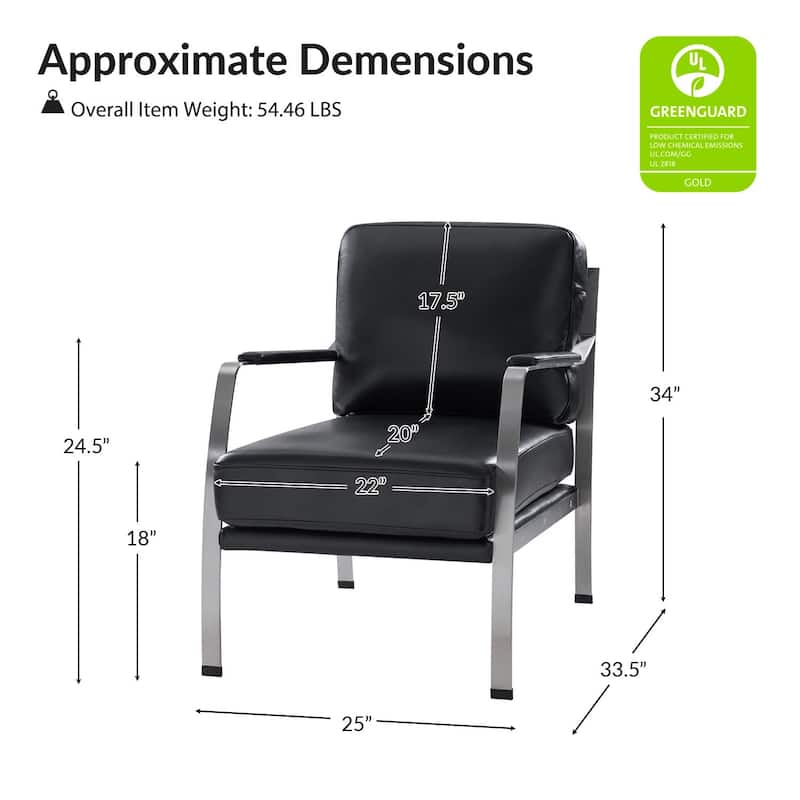 Salvatore Modern Genuine Leather Armchair with Foot Caps by HULALA HOME
