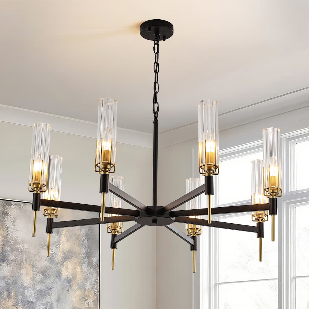Modern 8-Light Dimmable chandelier - 8 Light W32.28"