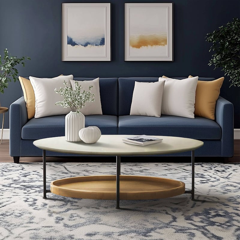 Madison Park Beaumont White/ Natural Coffee Table