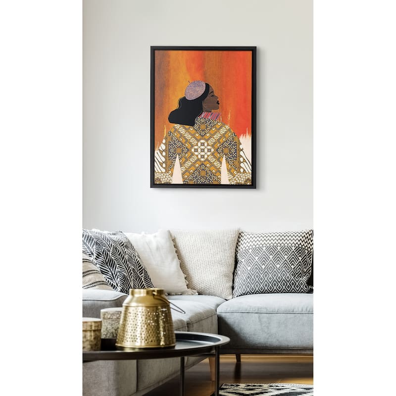 Kate and Laurel Sylvie Girlie Girl Framed Canvas by Nikki Chu