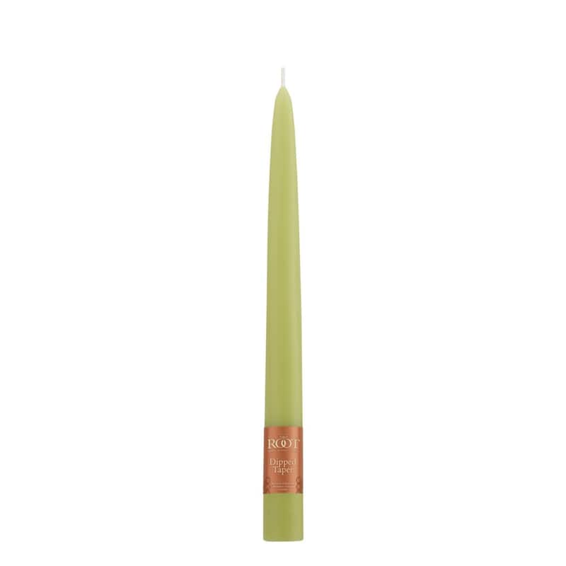 Root Candles 7942 Unscented Smooth Hand-Dipped 9-Inch Taper Candle, 12-Count, Willow - 9"H x .88 x .88