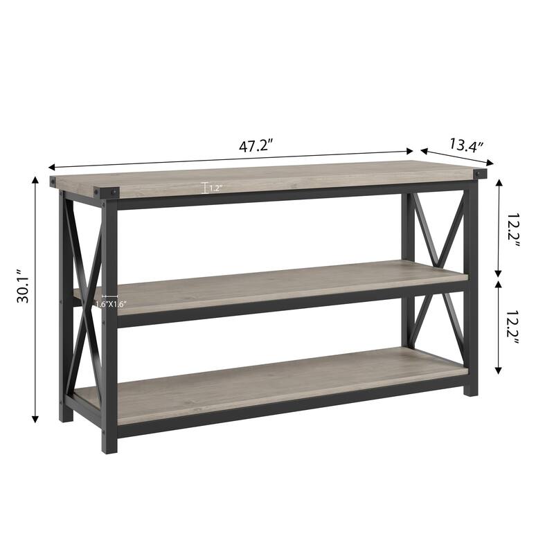 Industrial Console Table for Entryway