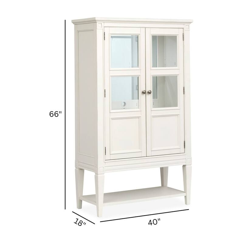 Magnussen Home Willowbrook Egg Shell White Display Cabinet - 40''W x 18''D x 66''H