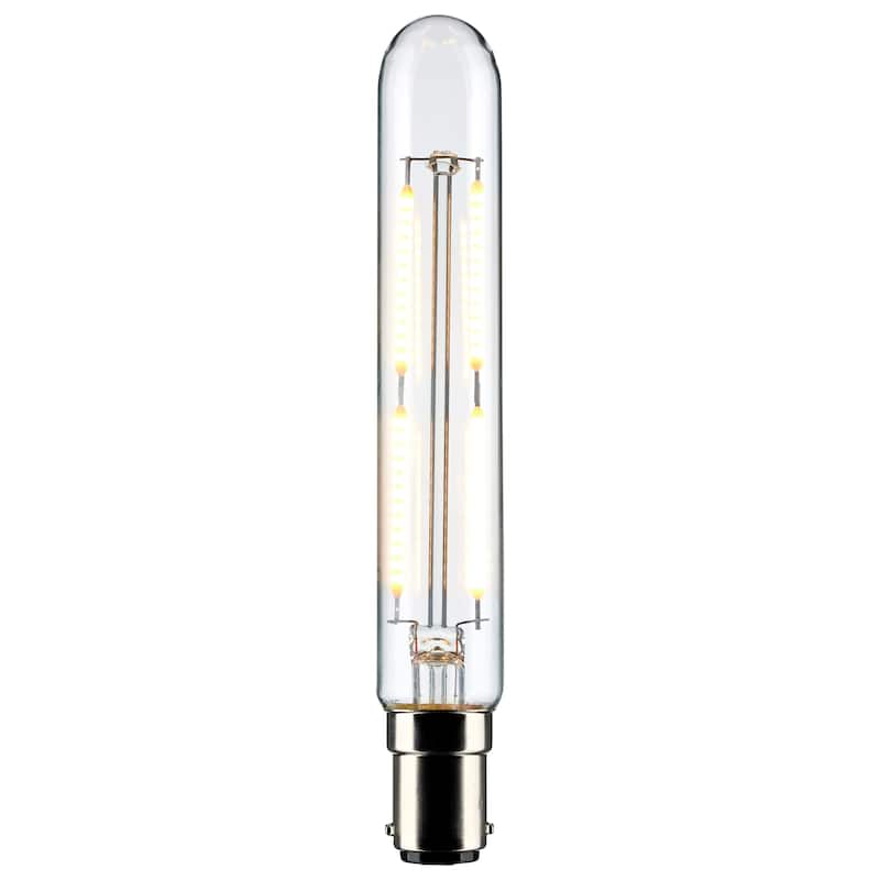 4 Watt T6.5 LED - Clear - Double Contact Bayonet Base - 3000K - 400 Lumens - 120 Volt