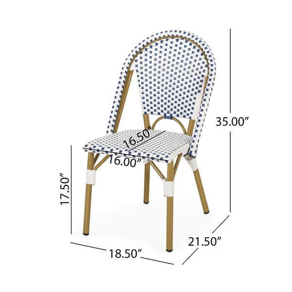 dimension image slide 1 of 5, Elize Outdoor French Cafe Chairs (Set of 4) by Christopher Knight Home