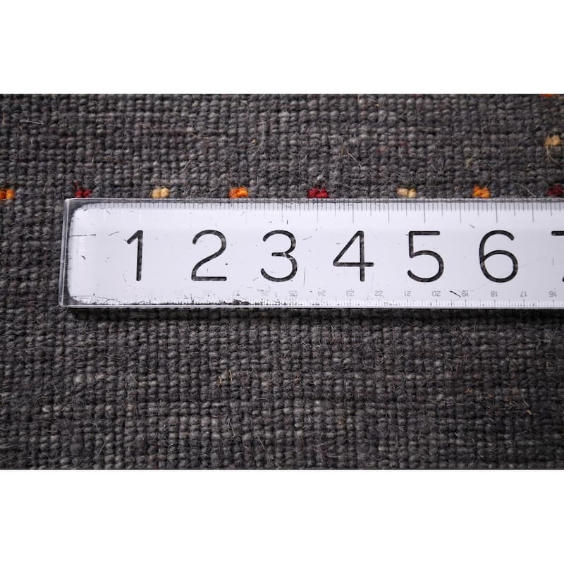 Tribal Gabbeh Indian Area Rug Handmade Grey Wool Carpet - 8'4" x 9'9"