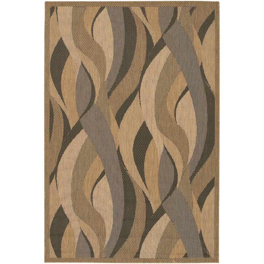 Dream Decor Rugs Pergola Lotus Brown Black Indoor Outdoor Area Rug