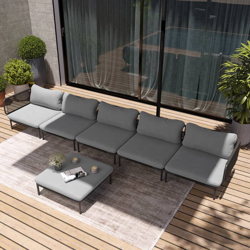 Pellebant Outdoor Sectional Sofa Patio Conversation Seating Set