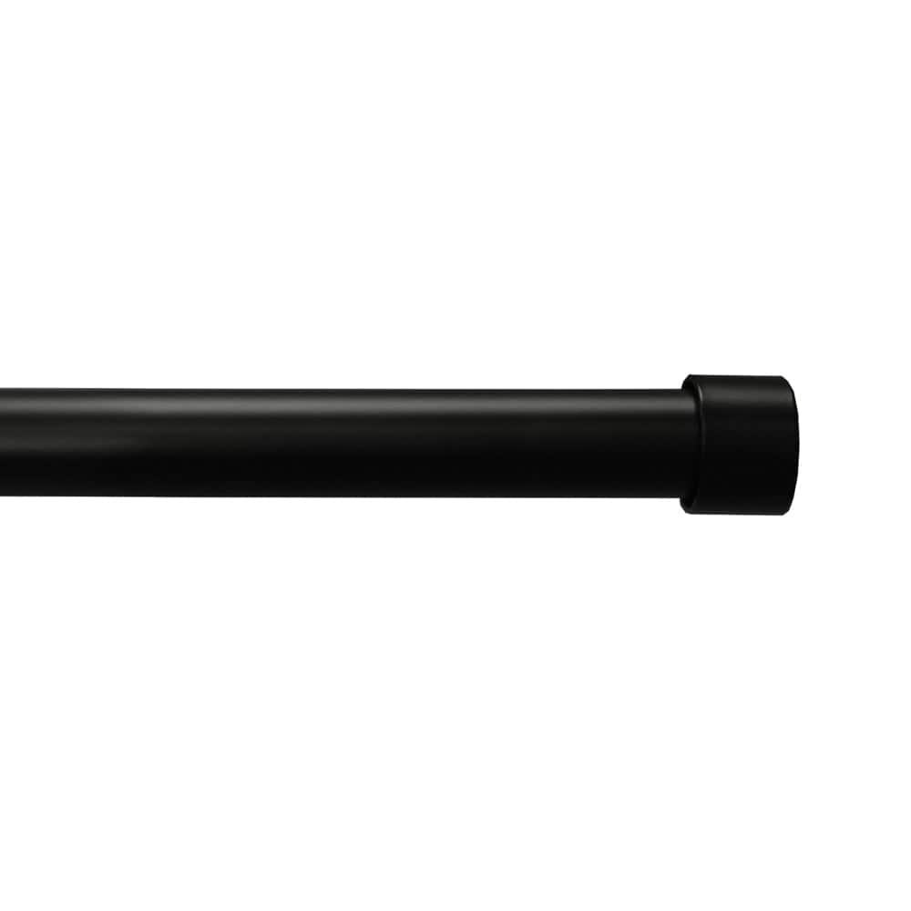 Lumi Single Curtain Rod Brushed Nickel/ Black- End Cap finials