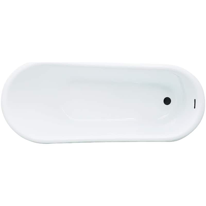 Kingston Brass VTSS672929C31 Aqua Eden 67" Free Standing Acrylic - White / Matte Black