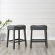 preview thumbnail 7 of 9, Roundhill Furniture The Gray Barn Barish Backless Saddle Seat Counter Stools (Set of 2)