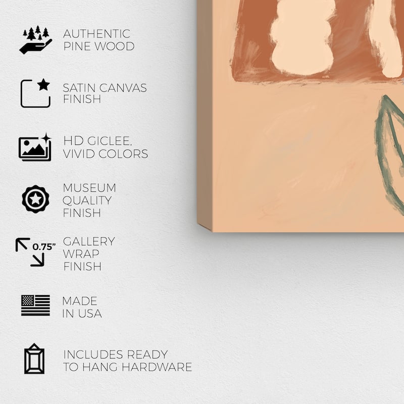 Wynwood Studio Canvas Abstract Floral Spread Only White and Cream White Modern & Contemporary Wall Art Canvas Print