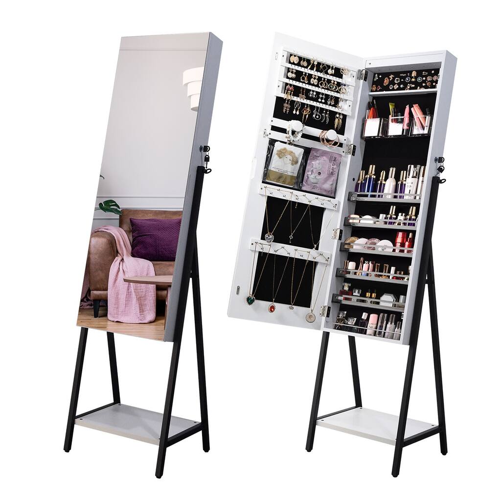 14.5'' W Standing Jewelry Armoire with Mirror