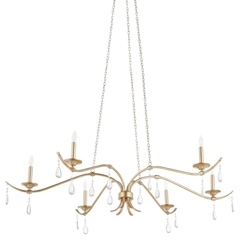 Quorum International 602-6 Lorelei 6 Light 50" Wide Crystal Candle - Antique Silver