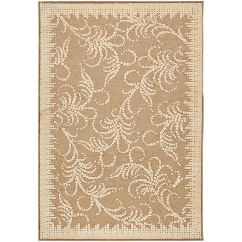 Martha Stewart by SAFAVIEH Handmade Fountain Swirl Viscose Rug - 5'3" x 7'6" - Taupe