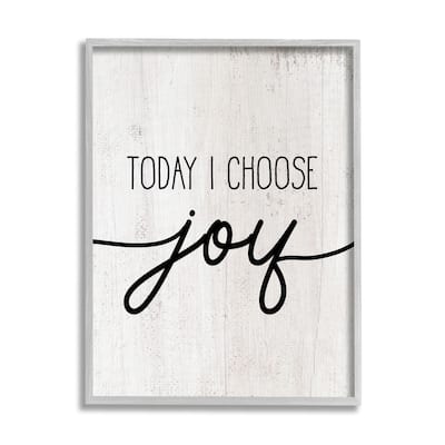 Stupell Today I Choose Joy Motivational Phrase Positive Attitude Framed Wall Art - Black