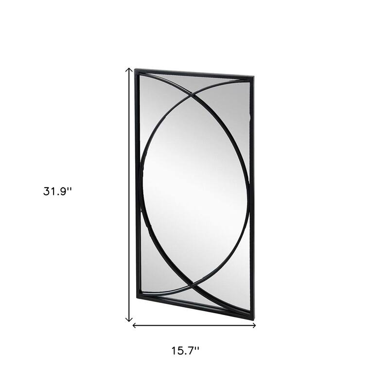HomeRoots Set of Three Black Iron Framed Accent Mirror - 15.7' X '31.9' X '0.7