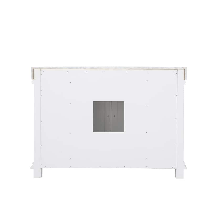 Altair Jardin Single Bathroom Vanity Set and Carrara White Countertop without Mirror