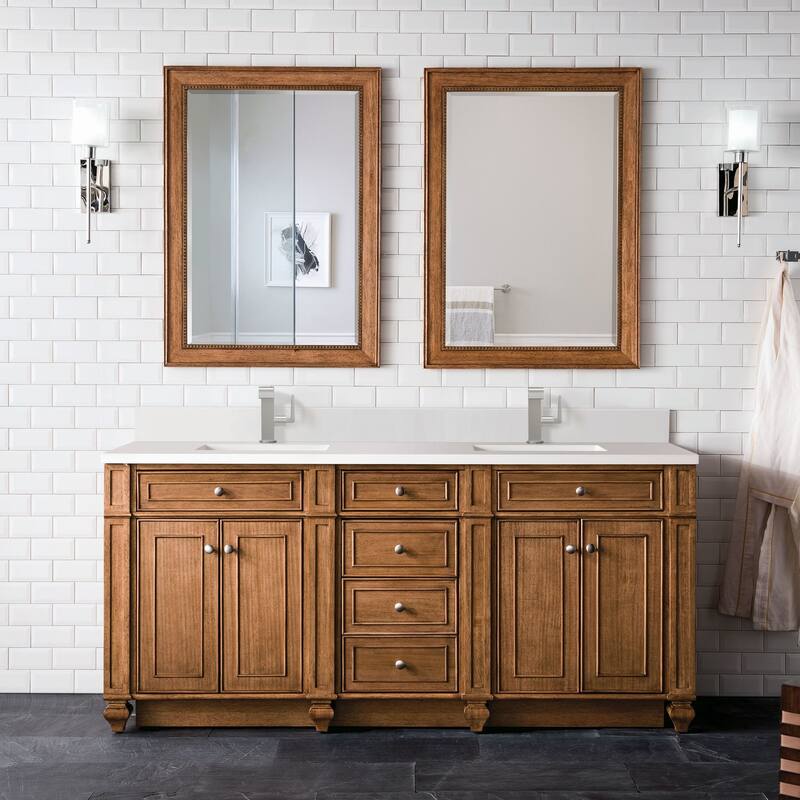 James Martin Vanities 157-V72-1WZ Bristol 72" Double Basin Walnut Wood