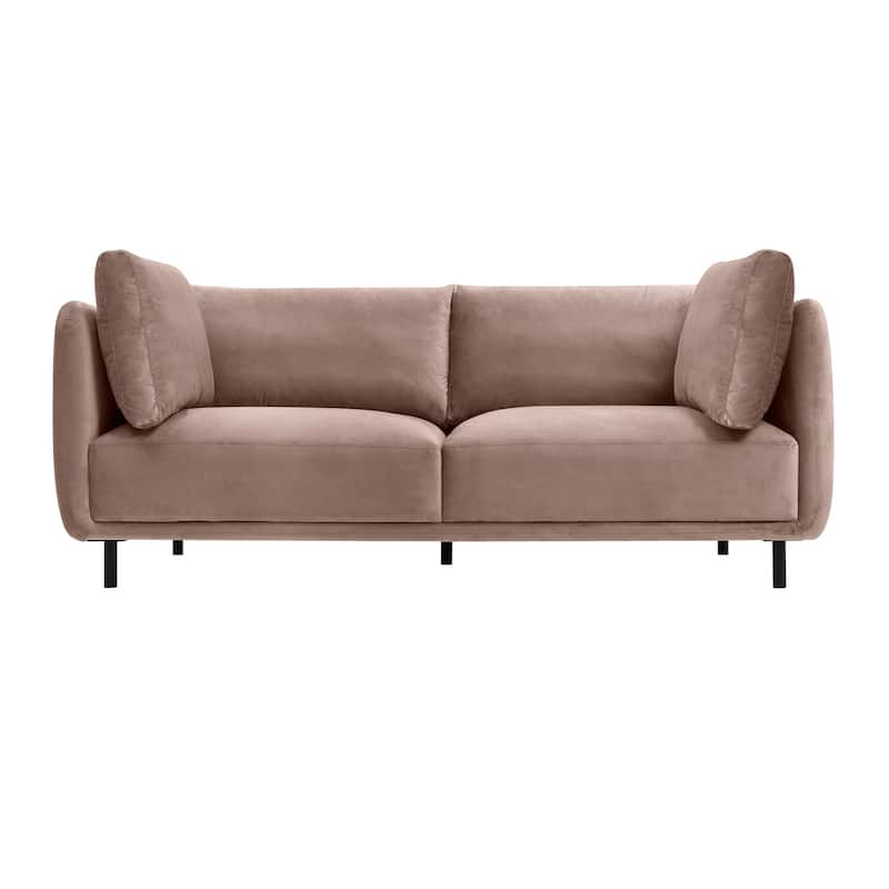 Serenity 79" Fabric or Velvet 3 Seater Cloud Sofa Couch with Black Metal Legs