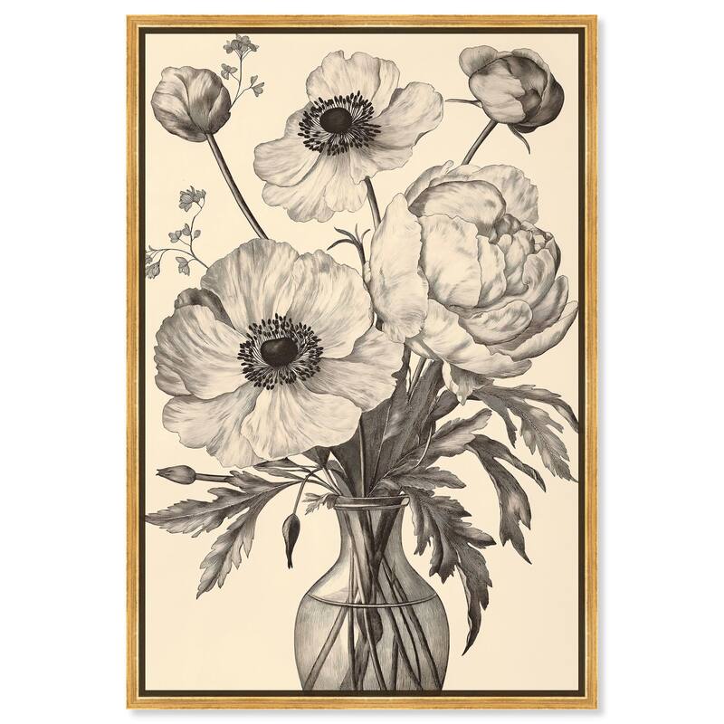 Vase of Vellum Canvas by Art Remedy - 24" x 36" - Gold