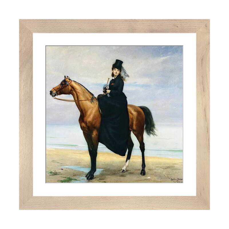 iCanvas "Equestrian Portrait of Mademoiselle Croizette, 1873" by Charles Emile Auguste Carolus-Duran - Natural - 24x24x1