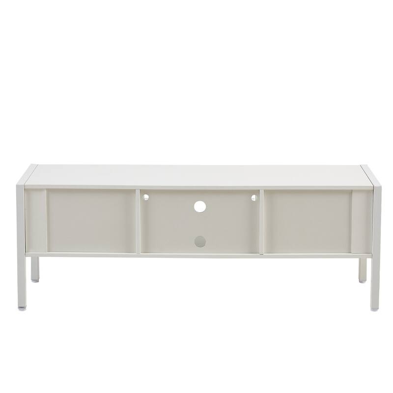 54" TV Console with Color Light Strip, Sliding Doors & Shelf