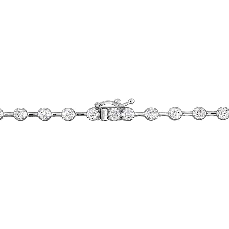 Miadora 4ct TDW Diamond Tennis Necklace in 14k White Gold - 16.5 in