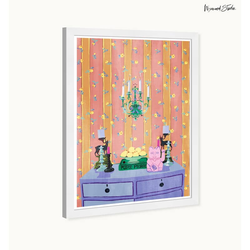 Wynwood Studio Lucky Night Stand Framed Trendy Maximalist Decor 1 Piece Canvas Wall Art