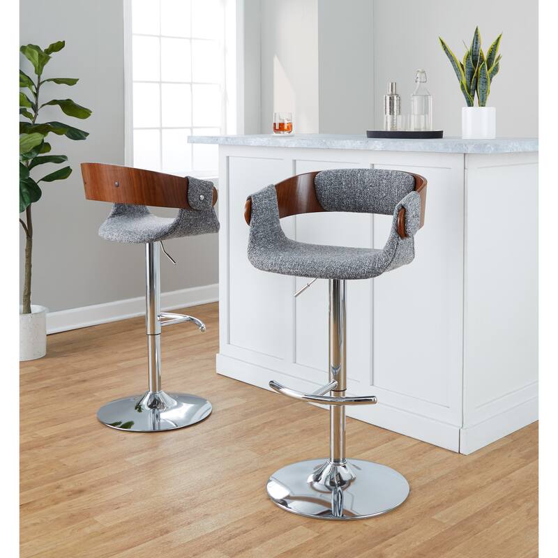 Carson Carrington Gavle Adjustable Bar Stool with Rounded T Footrest (Set of 2)