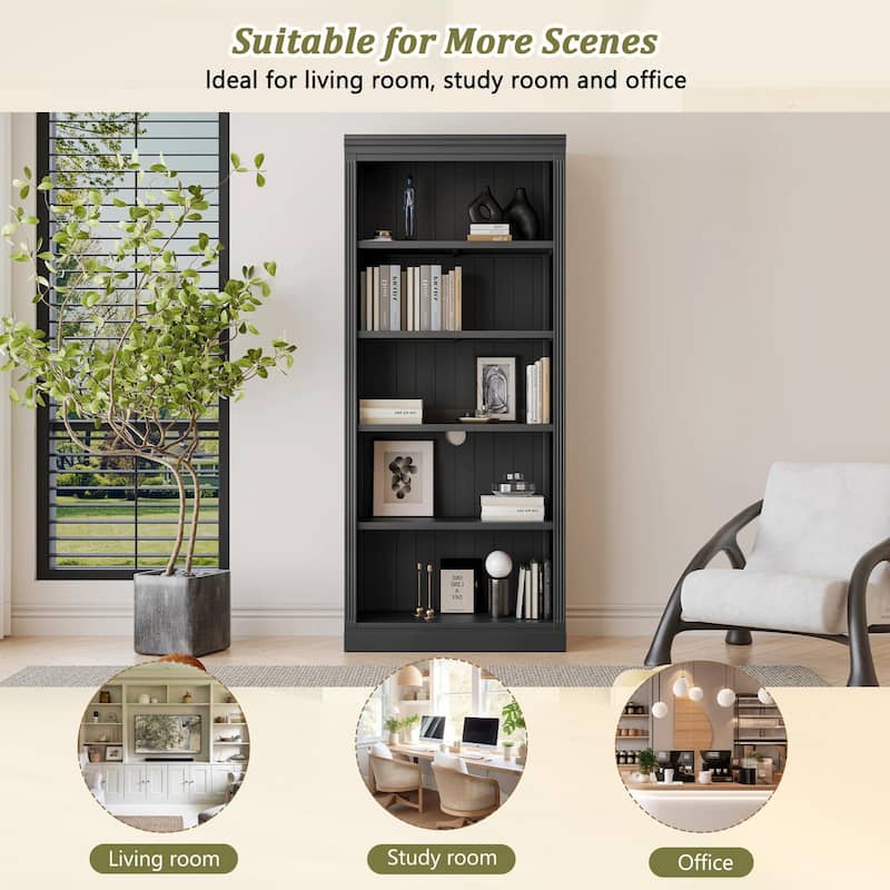 5-Tier Decor Bookshelves with Adjustable Shelves