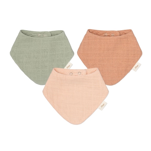 slide 2 of 6, Crane Baby 3-pc. Bib Set Green/Pink