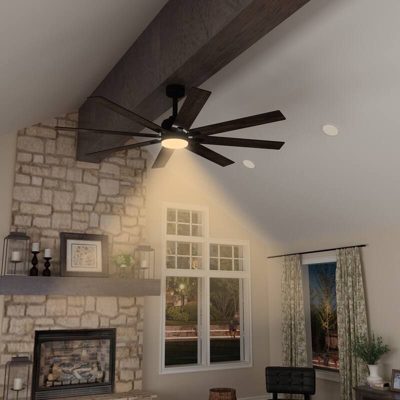 72-Inch Ceiling Fan with Dual-Tone Blades and 3-Color LED Light