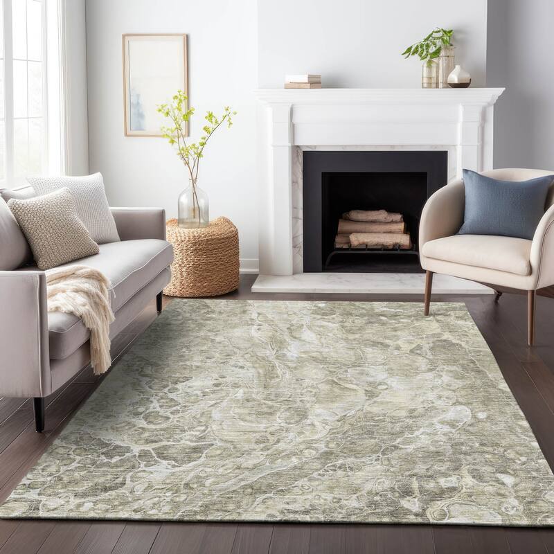 Premium Washable Super Soft Abstract Motion Mayfield Rug - Tan - 8' x 10' - Rectangle