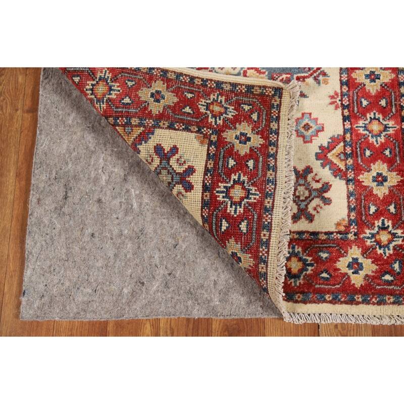 Ivory Kazak Oriental Foyer Rug Hand-Knotted Wool Carpet - 2'0" x 3'0"