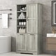preview thumbnail 60 of 75, GDFStudio - Elijah Tall Bathroom Cabinet with Tilt-Out Laundry Hampers and Adjustable Shelves