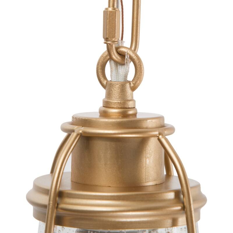Modern Glam Gold 1-light Mini Kitchen Island Pendant with Bubble Glass - N/A
