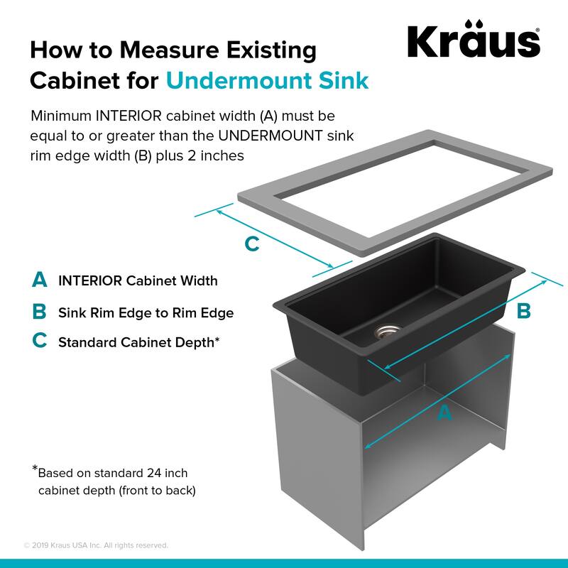 KRAUS Granite Black Onyx 31 inch 1-Bowl Undermount Kitchen Sink