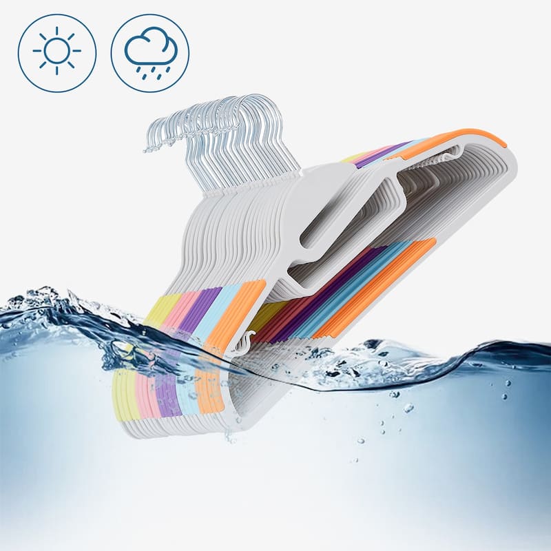 100 Pack Clothes Hangers Plastic Coat Hangers Non-Slip Space-Saving Swivel Hook