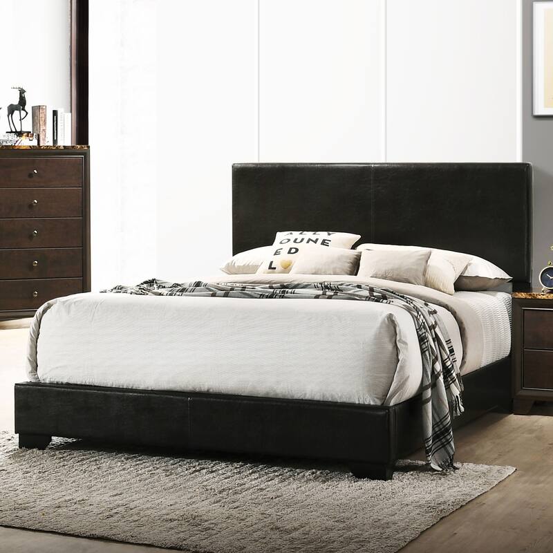 Conner Contemporary Leatherette Upholstered Panel Bed