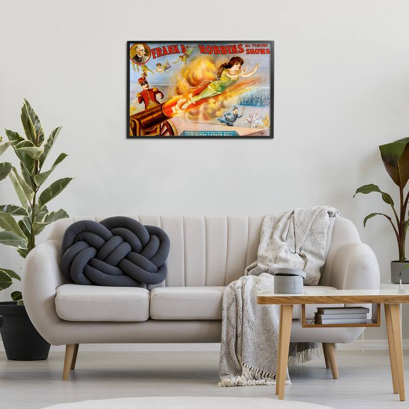 Stupell Vintage Circus Advertisement Framed Giclee Art Design By Marcus Jules